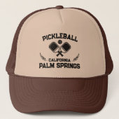 Pickleball Palm Springs California US Custom Truckerkappe (Vorderseite)