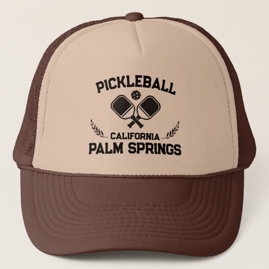 Pickleball Palm Springs California US Custom Truckerkappe (Vorderseite)