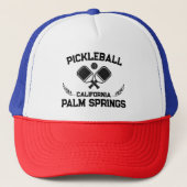Pickleball Palm Springs California US Custom Truckerkappe (Vorderseite)