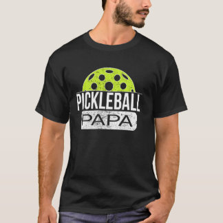 Pickleball Papa Spieltag Spieler Turnier Vater Gra T-Shirt