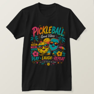 Pickleball-Paradies Sonnenuntergang – Neon-Sommer- T-Shirt