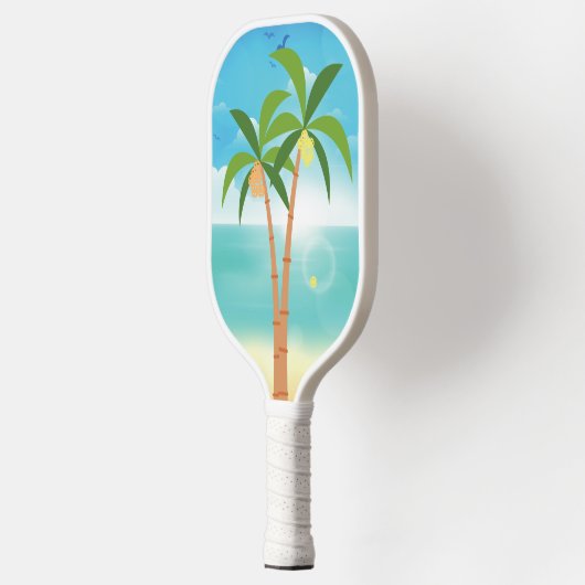 Pickleball Paradise Palm Trees Pickleball Schläger (Links)