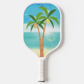 Pickleball Paradise Palm Trees Schläger (Rückseite)