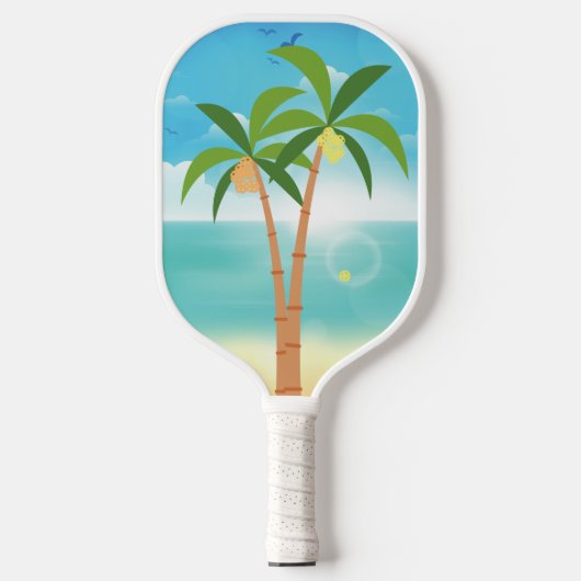 Pickleball Paradise Palm Trees Schläger (Vorderseite)