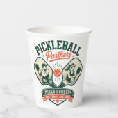 Pickleball-Partner Mixed Doppel Pappbecher (Vorderseite)