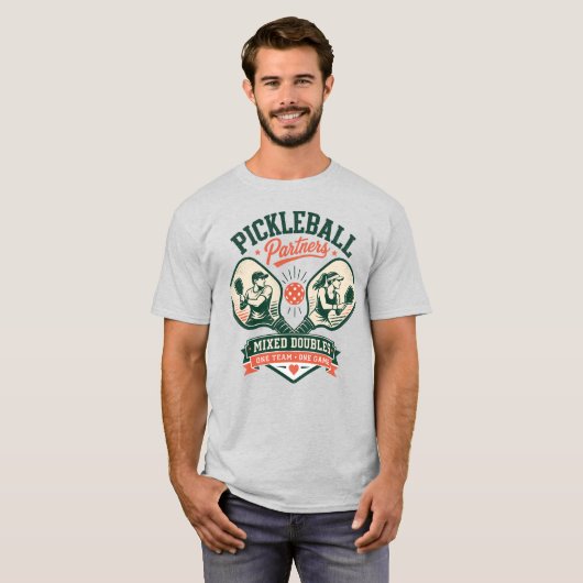 Pickleball-Partner Mixed Doppel T-Shirt (Vorne ganz)