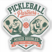 Pickleball-Partner Mixed Doubles Aufkleber (Vorderseite)