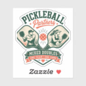 Pickleball-Partner Mixed Doubles Aufkleber (Blatt)