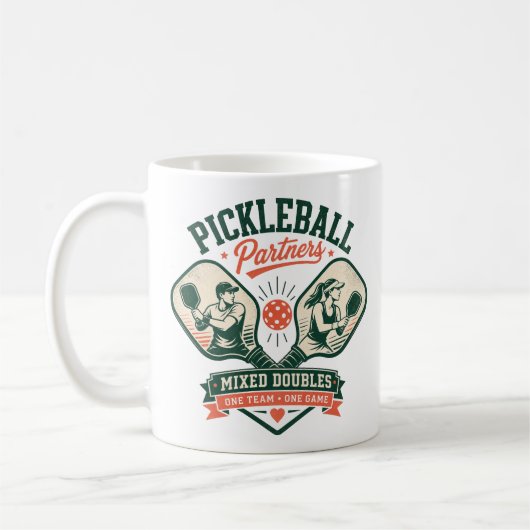 Pickleball-Partner Mixed Doubles Kaffeetasse (Links)