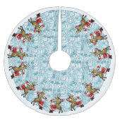 Pickleball Partners Santa & Reindeer Sleighing It Polyester Weihnachtsbaumdecke (Vorderseite)