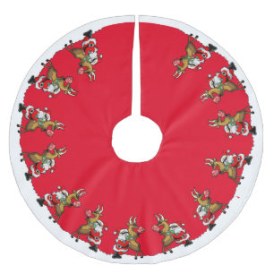 Pickleball Partners Santa & Reindeer Sleighing It Polyester Weihnachtsbaumdecke