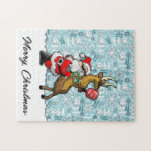 Pickleball Partners Santa & Reindeer Sleighing It Puzzle (Horizontal)