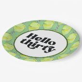 Pickleball Party 30. Geburtstag mit Bier Pappteller (Schrägansicht)