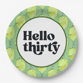 Pickleball Party 30. Geburtstag mit Bier Pappteller