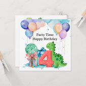 Pickleball Party 4. Geburtstag Karte (Vorderseite/Rückseite Beispiel)
