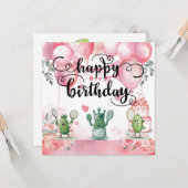 Pickleball Party 4. Geburtstag Karte (Vorderseite/Rückseite Beispiel)