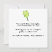 Pickleball Party 4. Geburtstag Karte (Rückseite)