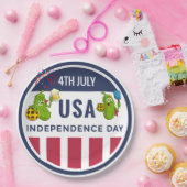 Pickleball Party 4. Juli Unabhängigkeitstag Amerik Pappteller (Party)