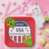 Pickleball Party 4. Juli Unabhängigkeitstag Amerik Pappteller (Party)