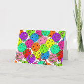 Pickleball Party Balloons Confetti 0-0-2 Magenta Dankeskarte (Rückseite)