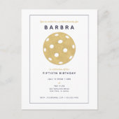 Pickleball Party Chic Gold Black Party Einladung Postkarte (Vorderseite)