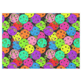 Pickleball Party Confetti und Balloons auf Schwarz Tischdecke (Vorderseite (Horizontal))