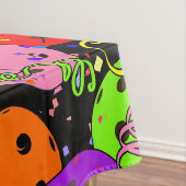 Pickleball Party Confetti und Balloons auf Schwarz Tischdecke (Beispiel)