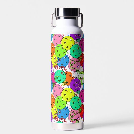 Pickleball Party Confetti und Balloons Personalisi Trinkflasche (Vorne)
