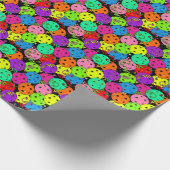 Pickleball Party Confetti und Pickleball Balloons Geschenkpapier (Ecke)