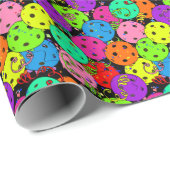 Pickleball Party Confetti und Pickleball Balloons Geschenkpapier (Rolleneckpunkt)