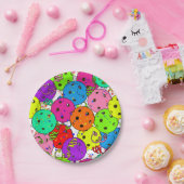 Pickleball Party Confetti und Pickleball Balloons Pappteller (Party)