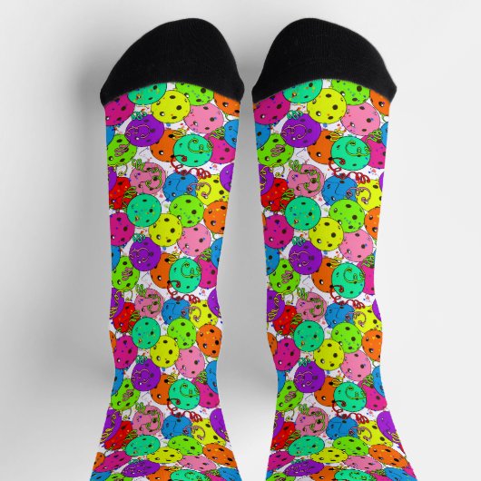 Pickleball Party Confetti und Pickleball Balloons Socken (Oben)