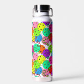 Pickleball Party Confetti und Pickleball Balloons Trinkflasche (Rückseite)