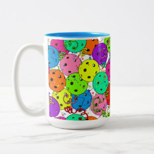Pickleball Party Confetti und Pickleball Balloons Zweifarbige Tasse