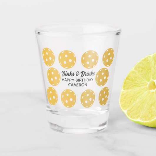 Pickleball Party Dinks & Drinks Personalisierter T Schnapsglas (Vorderseite)
