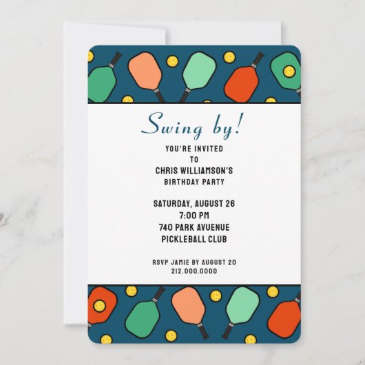 Pickleball-Party Einladung (Vorderseite)