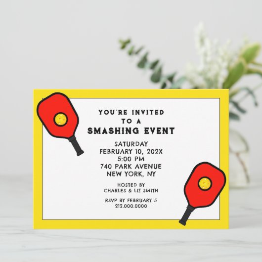 Pickleball-Party Einladung (Stehend Vorderseite)