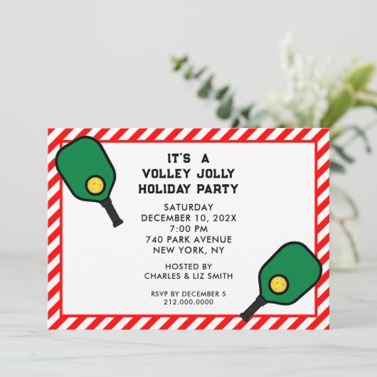 Pickleball-Party Einladung (Stehend Vorderseite)