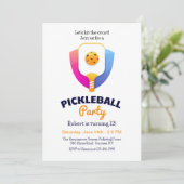 Pickleball-Party Einladung (Stehend Vorderseite)
