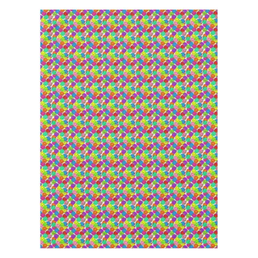 Pickleball Party Farbenfrohe Balkone & Confetti Tischdecke (Vorderseite)