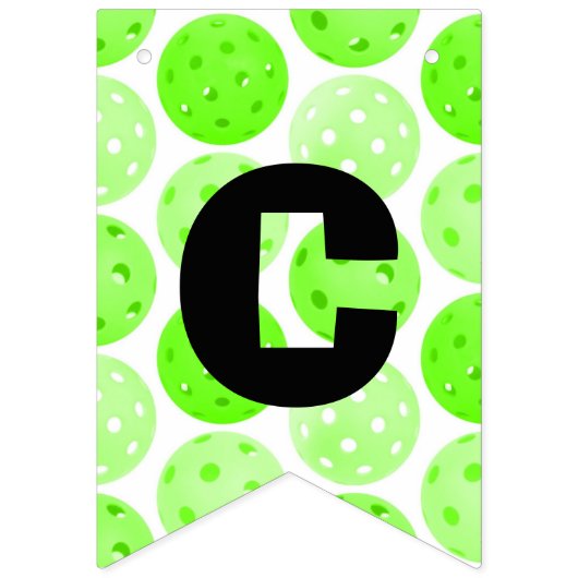 Pickleball-Party, farbenfrohe Pickleball-Balls Wimpelkette (Dritte Fahne)