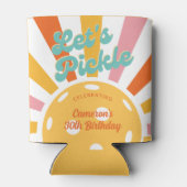 Pickleball Party Farbenfrohe Retro Sun platzen Cus Dosenkühler (Rückseite)