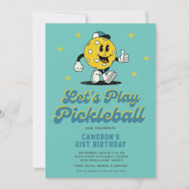 Pickleball Party Funny Pickleball Cartoon Mascot Einladung