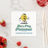Pickleball Party Funny Pickleball Cartoon Mascot Serviette (Beispiel)