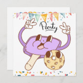 Pickleball Party Geburtstag Einladung (Vorne/Hinten)