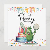 Pickleball Party Geburtstag Einladung (Vorne/Hinten)