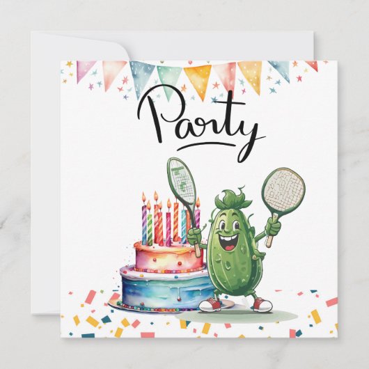 Pickleball Party Geburtstag Einladung (Vorderseite)
