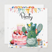 Pickleball Party Geburtstag Einladung (Vorne/Hinten)