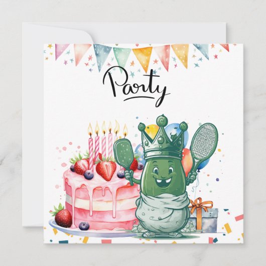 Pickleball Party Geburtstag Einladung (Vorderseite)