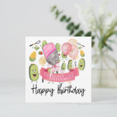 Pickleball Party Geburtstag Karte (Stehend Vorderseite)